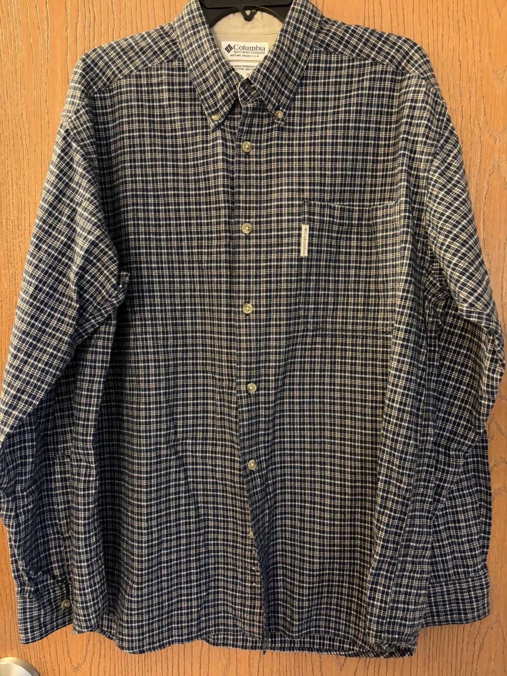 Men’s Columbia Brand Button Up Plaid Long Sleeve Shirt Size L